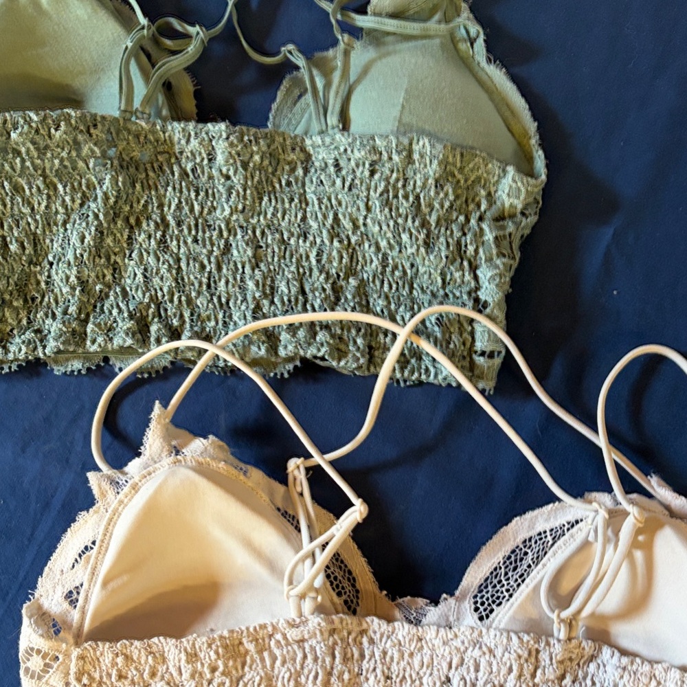 Lace Bralette Set - Sage Green and Cream - Picture 2 of 5